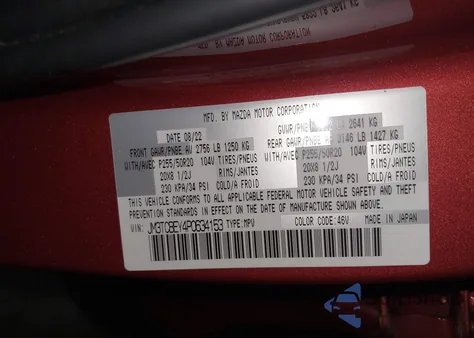 2023 Mazda Cx-9 Signature from USA, damaged, VIN JM3TCBEY4P0634153